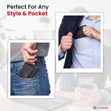 Alpine Swiss Mens RFID Safe Magnetic Money Clip Wallet Slim Front Pocket Wallet – Nubuck Black
