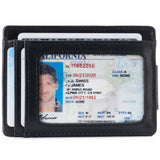 Alpine Swiss Mens RFID Safe Magnetic Money Clip Wallet Slim Front Pocket Wallet – Glossy Nappa Black