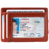 Alpine Swiss Mens RFID Safe Magnetic Money Clip Wallet Slim Front Pocket Wallet – Glossy Nappa Tan