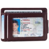 Alpine Swiss Mens RFID Safe Magnetic Money Clip Wallet Slim Front Pocket Wallet – Burgundy