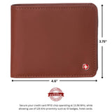Alpine Swiss RFID Mathias Mens Wallet Deluxe Capacity Passcase Bifold With Divided – Smooth Finish Tan