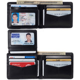 Alpine Swiss Connor Executive Bifold Wallet – Glossy Nappa Black