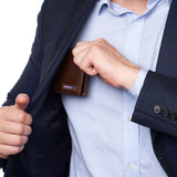 Alpine Swiss Connor Executive Bifold Wallet – Glossy Nappa Brown