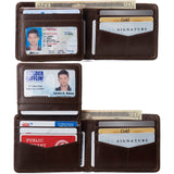 Alpine Swiss Connor Executive Bifold Wallet – Glossy Nappa Brown