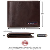 Alpine Swiss Connor Executive Bifold Wallet – Glossy Nappa Brown