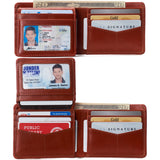 Alpine Swiss Connor Executive Bifold Wallet – Glossy Nappa Tan