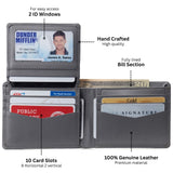 Alpine Swiss Connor Executive Bifold Wallet – Smooth Finish Gray