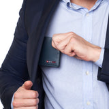 Alpine Swiss Connor Executive Bifold Wallet – Glossy Nappa Teal
