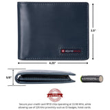 Alpine Swiss Connor Executive Bifold Wallet – Glossy Nappa Teal