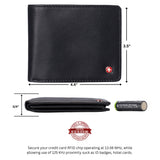 Alpine Swiss Mens Wallet for Men RFID Protected Leather Mens Wallet Spencer Bifold – Black