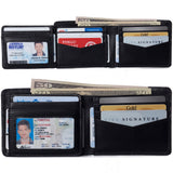 Alpine Swiss Mens Wallet for Men RFID Protected Leather Mens Wallet Spencer Bifold – Glossy Nappa Black