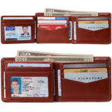 Alpine Swiss Mens Wallet for Men RFID Protected Leather Mens Wallet Spencer Bifold – Glossy Nappa Tan