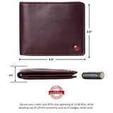 Alpine Swiss Mens Wallet for Men RFID Protected Leather Mens Wallet Spencer Bifold – Burgundy