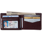 Alpine Swiss Mens Wallet for Men RFID Protected Leather Mens Wallet Spencer Bifold – Burgundy