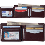 Alpine Swiss Mens Wallet for Men RFID Protected Leather Mens Wallet Spencer Bifold – Burgundy