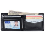 Alpine Swiss Wallet for Men Nolan Commuter Bifold Dual ID Windows for License Work – Smooth Finish Black