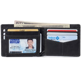 Alpine Swiss Wallet for Men Nolan Commuter Bifold Dual ID Windows for License Work – Nubuck Black