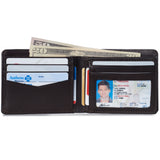 Alpine Swiss Wallet for Men Nolan Commuter Bifold Dual ID Windows for License Work – Brown
