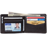Alpine Swiss Wallet for Men Nolan Commuter Bifold Dual ID Windows for License Work – Brown
