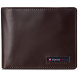 Alpine Swiss Wallet for Men Nolan Commuter Bifold Dual ID Windows for License Work – Glossy Nappa Brown