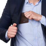 Alpine Swiss Wallet for Men Nolan Commuter Bifold Dual ID Windows for License Work – Glossy Nappa Brown