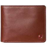 Alpine Swiss Wallet for Men Nolan Commuter Bifold Dual ID Windows for License Work – Smooth Finish Tan
