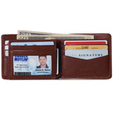 Alpine Swiss Wallet for Men Nolan Commuter Bifold Dual ID Windows for License Work – Tan