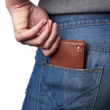 Alpine Swiss Wallet for Men Nolan Commuter Bifold Dual ID Windows for License Work – Tan