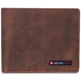 Alpine Swiss Wallet for Men Nolan Commuter Bifold Dual ID Windows for License Work – Nubuck Tan
