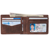 Alpine Swiss Wallet for Men Nolan Commuter Bifold Dual ID Windows for License Work – Nubuck Tan