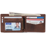 Alpine Swiss Wallet for Men Nolan Commuter Bifold Dual ID Windows for License Work – Nubuck Tan