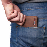 Alpine Swiss Wallet for Men Nolan Commuter Bifold Dual ID Windows for License Work – Nubuck Tan