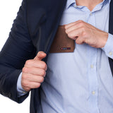 Alpine Swiss Wallet for Men Nolan Commuter Bifold Dual ID Windows for License Work – Nubuck Tan
