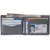 Alpine Swiss Wallet for Men Nolan Commuter Bifold Dual ID Windows for License Work – Smooth Finish Gray