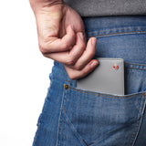 Alpine Swiss Wallet for Men Nolan Commuter Bifold Dual ID Windows for License Work – Smooth Finish Gray