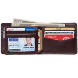 Alpine Swiss Wallet for Men Nolan Commuter Bifold Dual ID Windows for License Work – Smooth Finish Burgundy