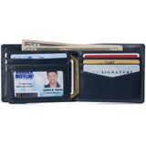 Alpine Swiss Wallet for Men Nolan Commuter Bifold Dual ID Windows for License Work – Glossy Nappa Teal