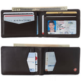 Alpine Swiss Delaney Slim Bifold Wallet – Smooth Finish Brown