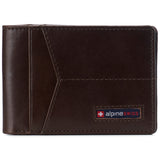 Alpine Swiss Delaney Slim Bifold Wallet – Glossy Nappa Brown