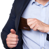Alpine Swiss Delaney Slim Bifold Wallet – Glossy Nappa Brown