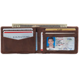 Alpine Swiss Delaney Slim Bifold Wallet – Nubuck Tan