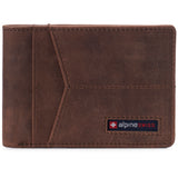 Alpine Swiss Delaney Slim Bifold Wallet – Nubuck Tan