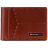 Alpine Swiss Delaney Slim Bifold Wallet – Glossy Nappa Tan