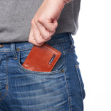 Alpine Swiss Delaney Slim Bifold Wallet – Glossy Nappa Tan