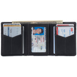 Alpine Swiss Men's Leon RFID Trifold Pocket Wallet – Nubuck Black