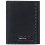 Alpine Swiss Men's Leon RFID Trifold Pocket Wallet – Nubuck Black