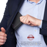 Alpine Swiss Men's Leon RFID Trifold Pocket Wallet – Nubuck Black
