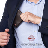 Alpine Swiss Men's Leon RFID Trifold Pocket Wallet – Brown