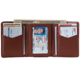 Alpine Swiss Mens Trifold Wallet RFID Blocking Genuine Leather Bifold ID Window – Tan