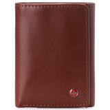 Alpine Swiss Mens Trifold Wallet RFID Blocking Genuine Leather Bifold ID Window – Tan